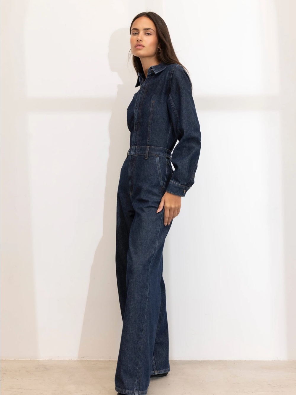 Mango Denim Jumpsuit XS